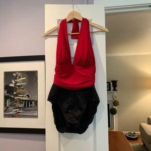 Plunging neck miracle swimsuit